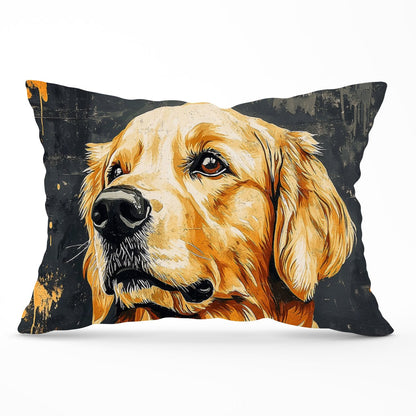 Banksy Inspired Thoughtful Golden Retriever Cushions