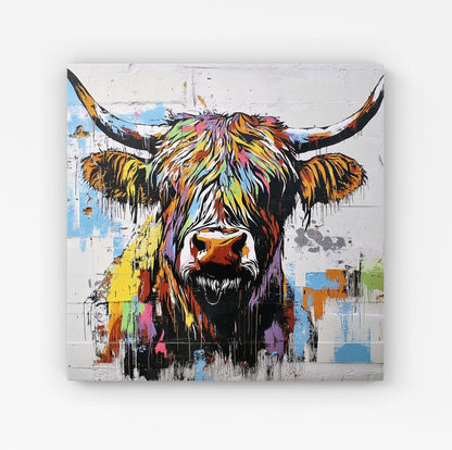 Banksy Inspired Highland Cow Canvas