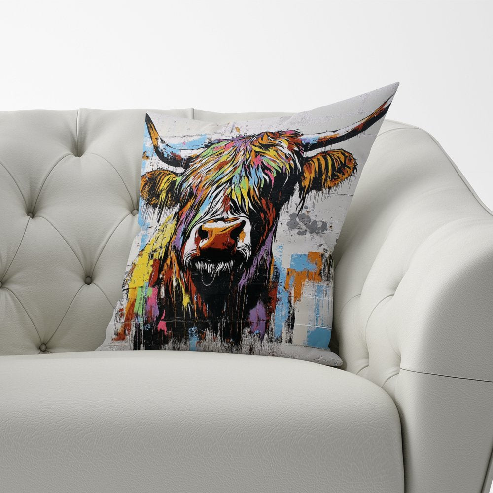 Banksy Inspired Highland Cow Cushions