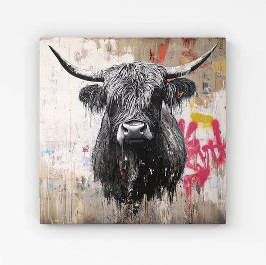 Urban Highland Cow Canvas