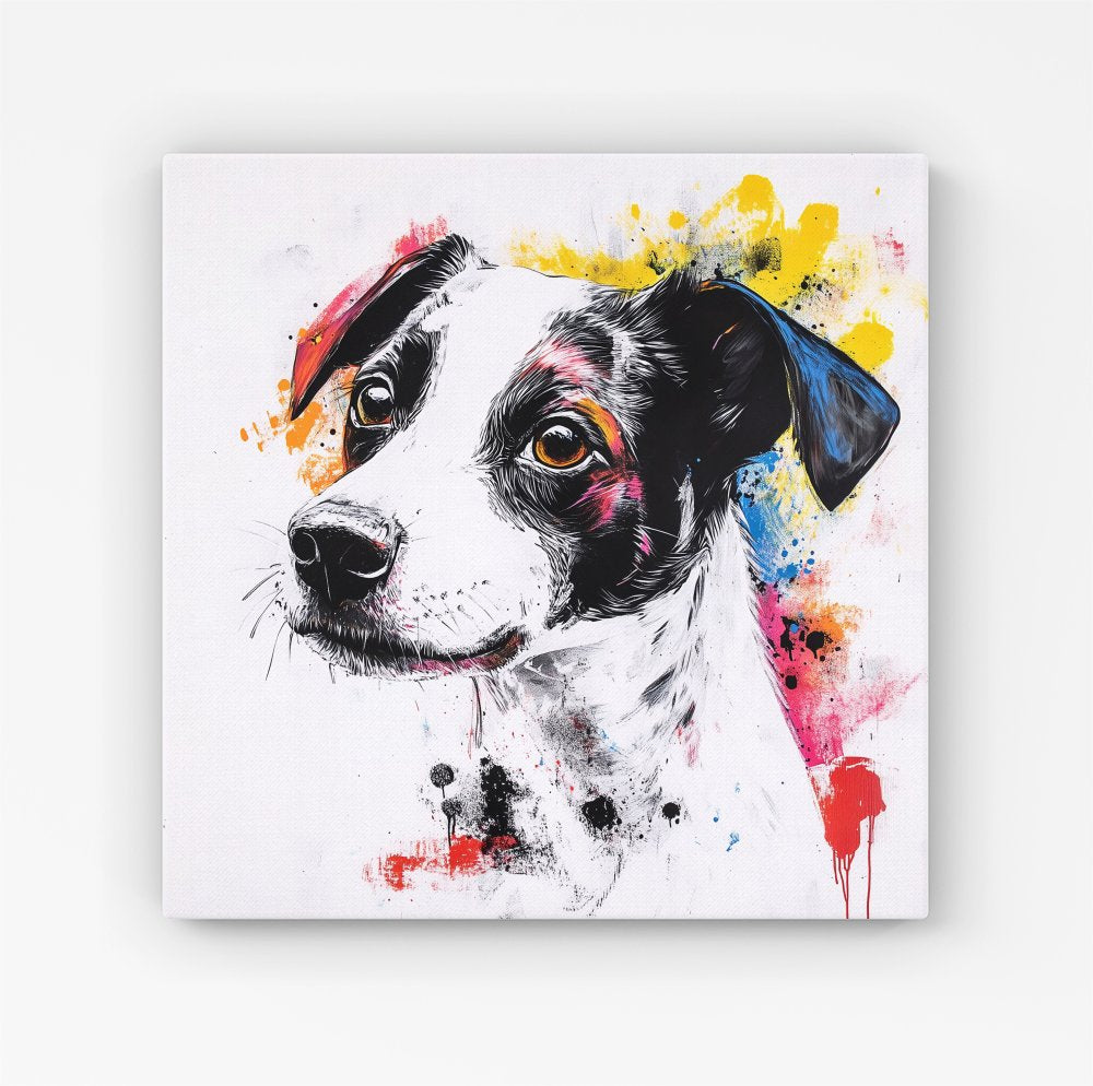 Banksy Inspired Jack Russell Dog Canvas