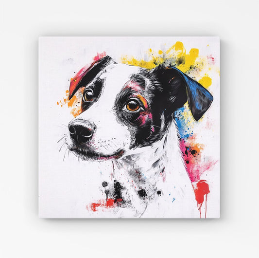Banksy Inspired Jack Russell Dog Canvas