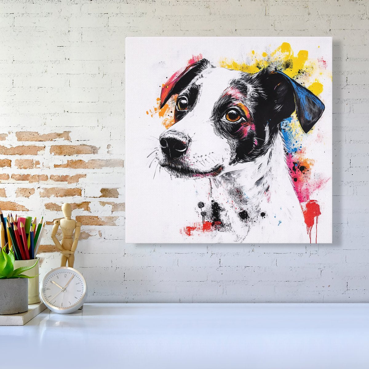Banksy Inspired Jack Russell Dog Canvas