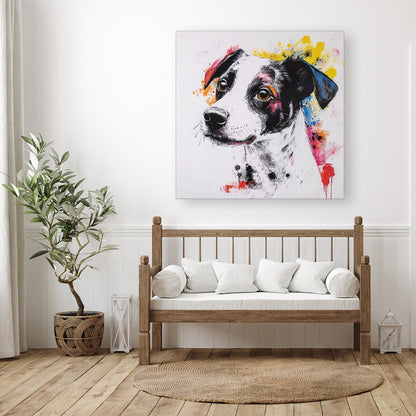 Banksy Inspired Jack Russell Dog Canvas