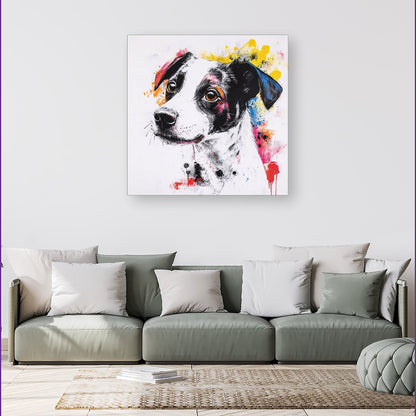 Banksy Inspired Jack Russell Dog Canvas
