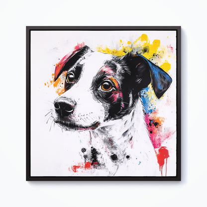 Banksy Inspired Jack Russell Dog Framed Canvas