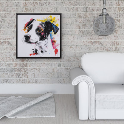 Banksy Inspired Jack Russell Dog Framed Canvas