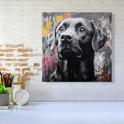 Banksy Inspired Black Labrador Canvas