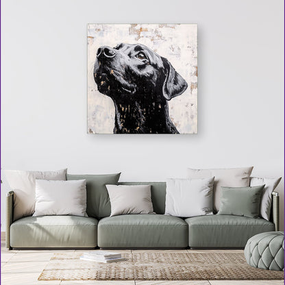 Banksy Inspired Thoughtful Black Labrador Canvas