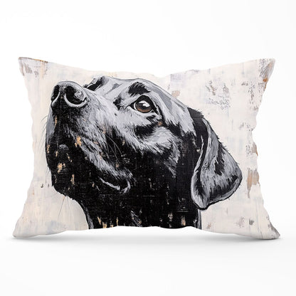 Banksy Inspired Thoughtful Black Labrador Cushions
