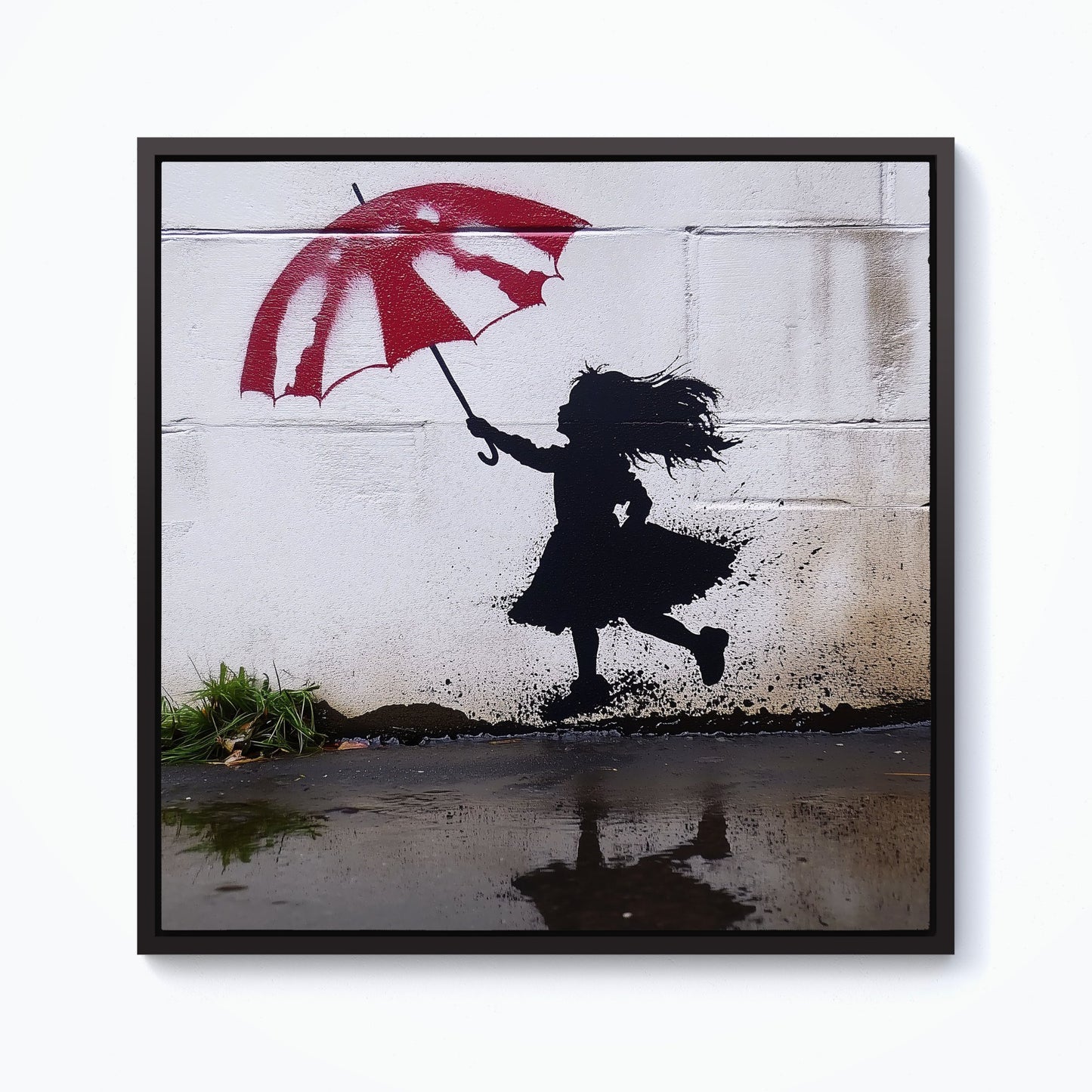 Memories Of Jumping In Puddles Framed Canvas