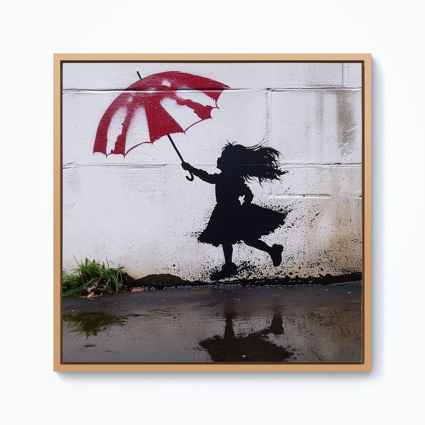 Memories Of Jumping In Puddles Framed Canvas