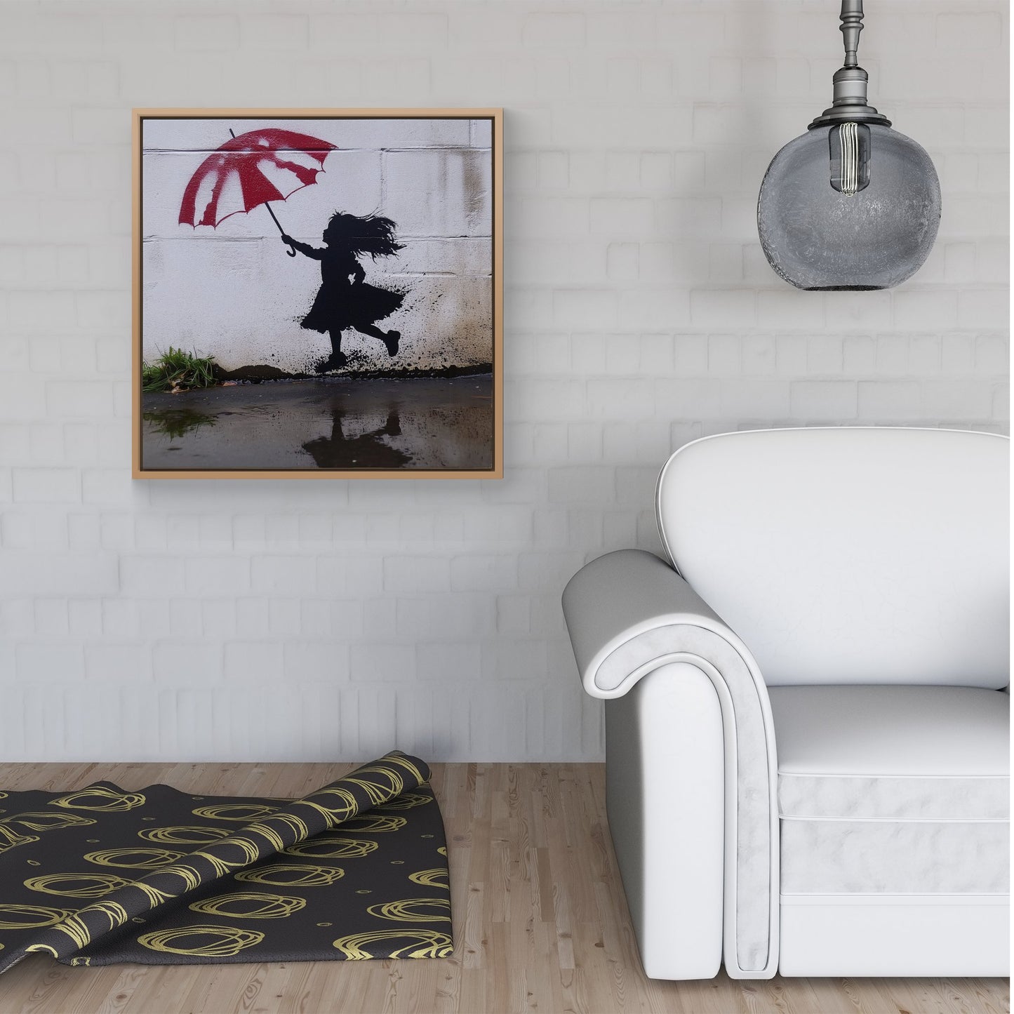 Memories Of Jumping In Puddles Framed Canvas