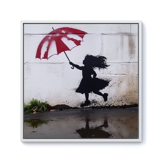 Memories Of Jumping In Puddles Framed Canvas