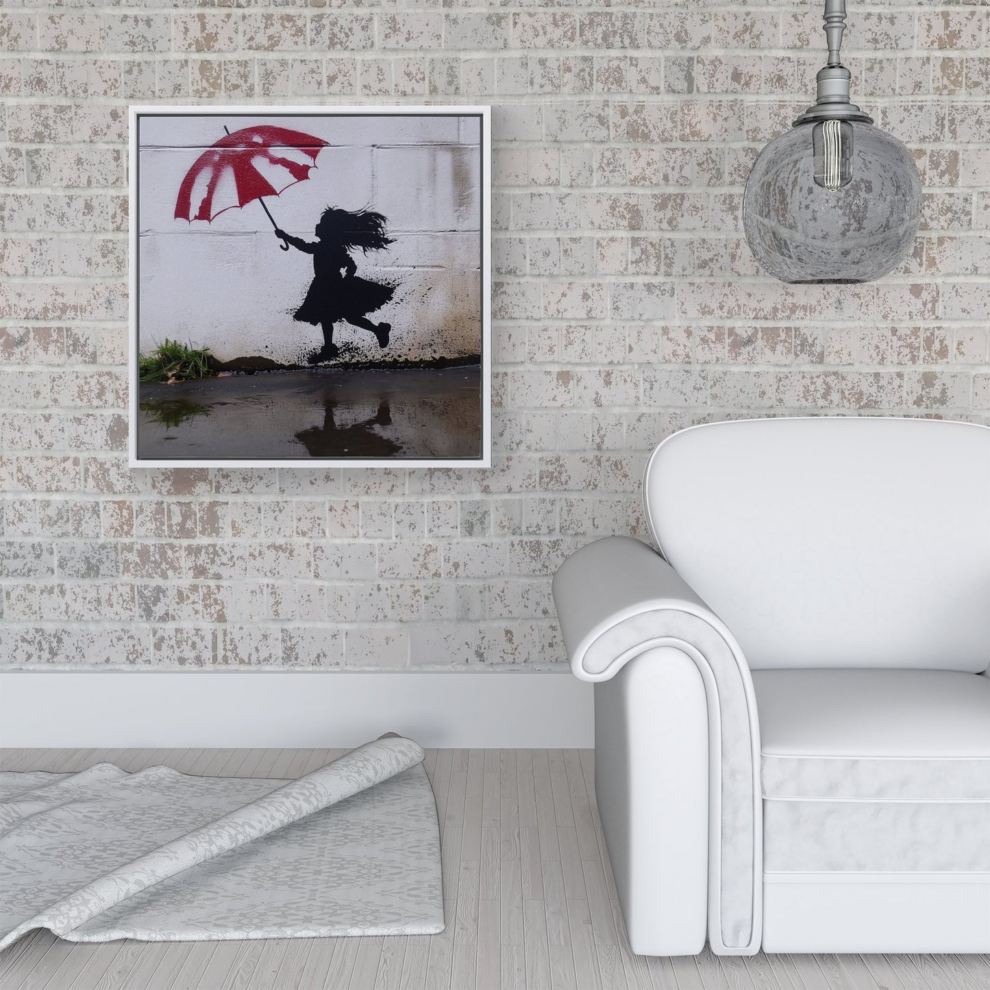 Memories Of Jumping In Puddles Framed Canvas