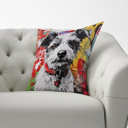 Colourful Terrier Banksy Inspired Cushions