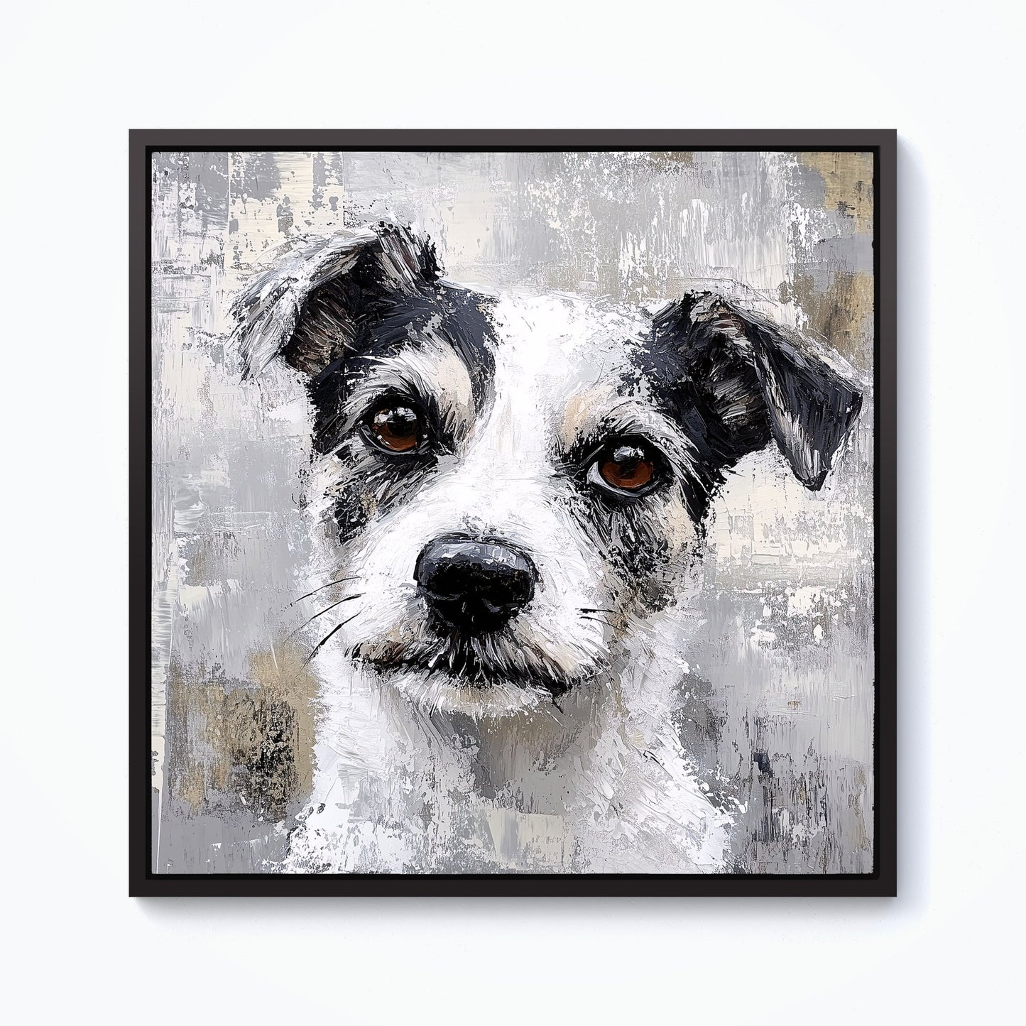 Thoughtful Terrier Dog Framed Canvas