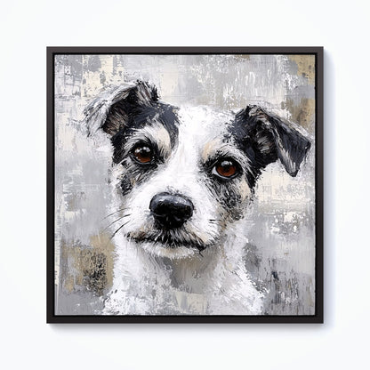 Thoughtful Terrier Dog Framed Canvas