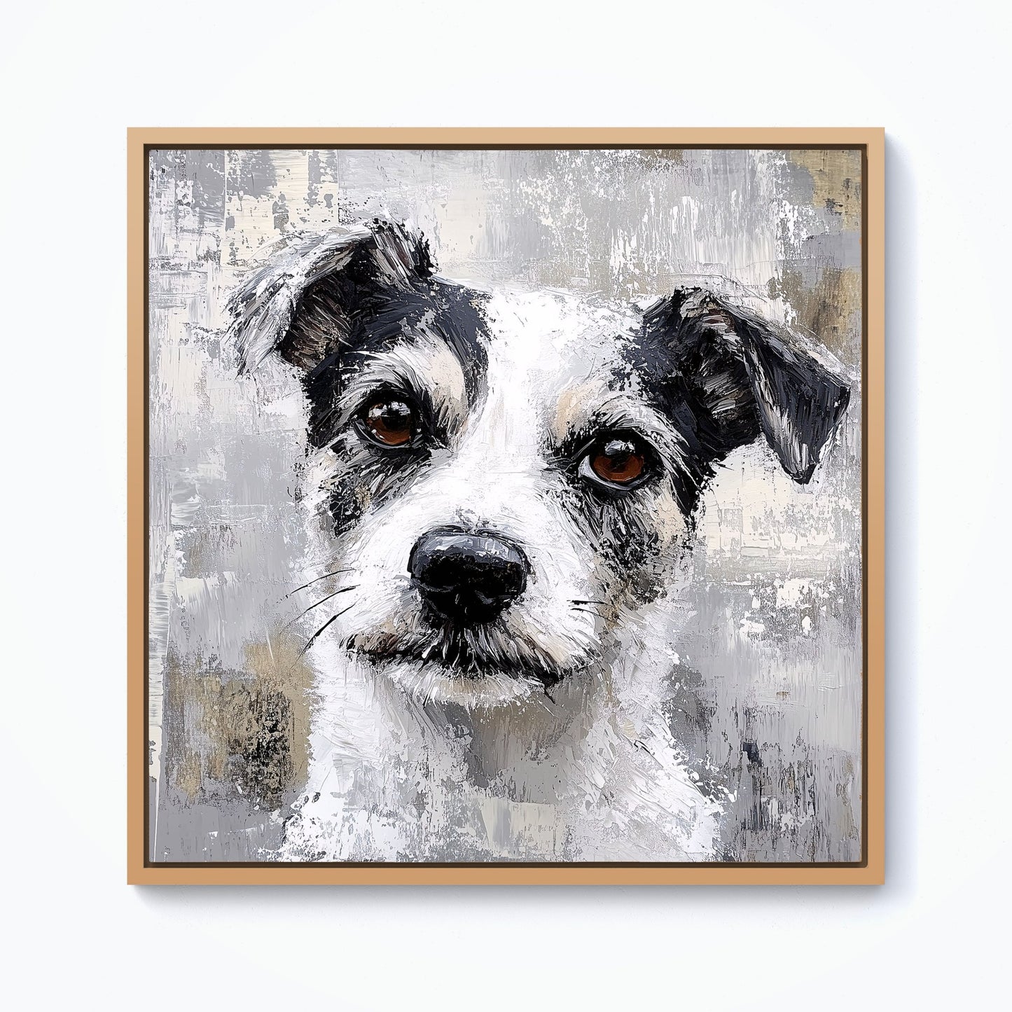 Thoughtful Terrier Dog Framed Canvas