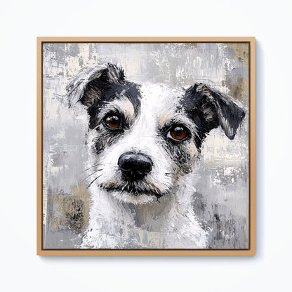 Thoughtful Terrier Dog Framed Canvas