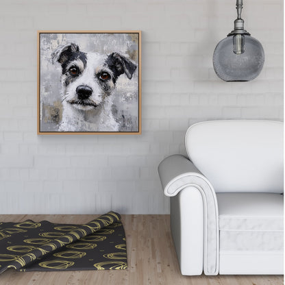 Thoughtful Terrier Dog Framed Canvas