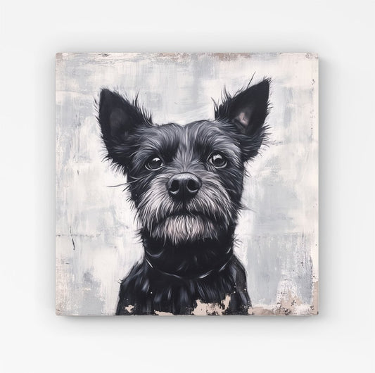 Banksy Inspired Little Terrier Dog Canvas