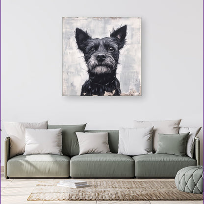 Banksy Inspired Little Terrier Dog Canvas