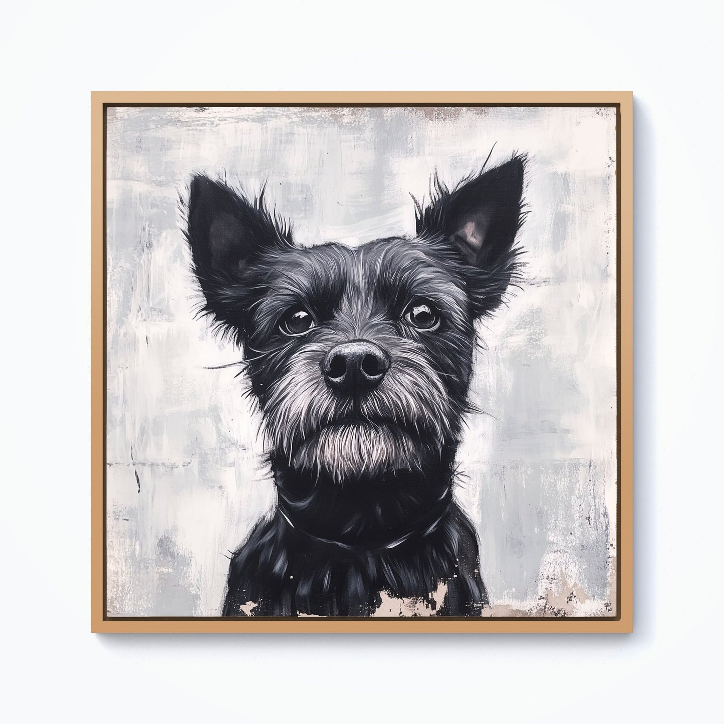 Banksy Inspired Little Terrier Dog Framed Canvas