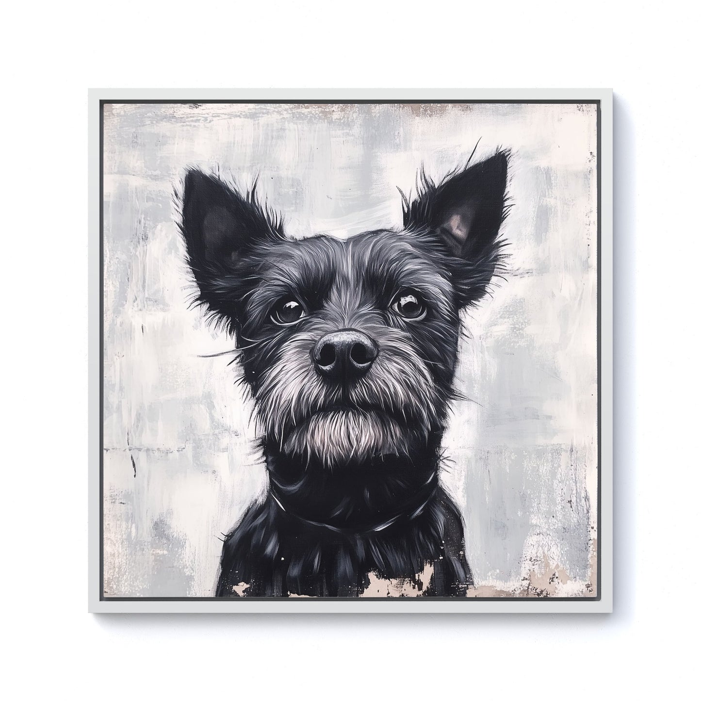 Banksy Inspired Little Terrier Dog Framed Canvas