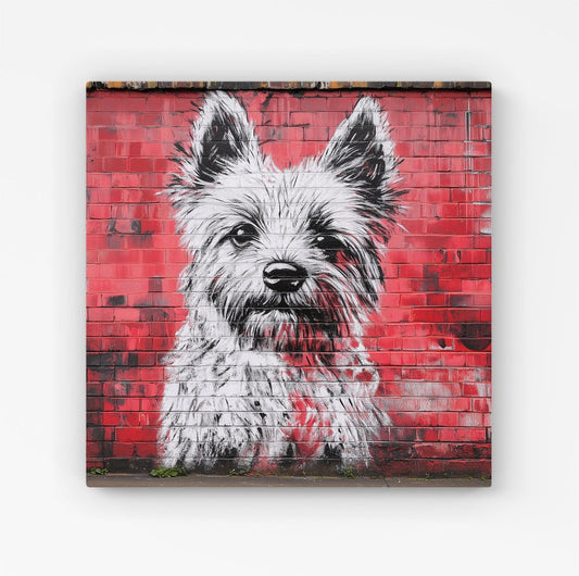 Banksy Inspired West Highland Terrier Canvas