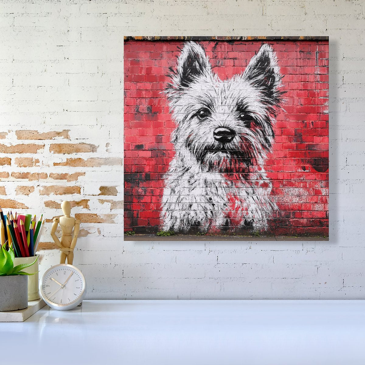 Banksy Inspired West Highland Terrier Canvas