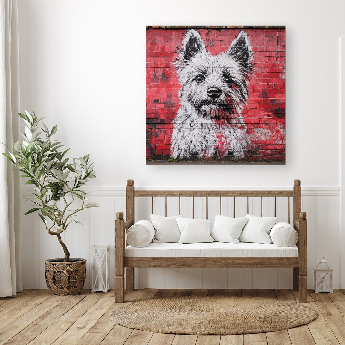 Banksy Inspired West Highland Terrier Canvas