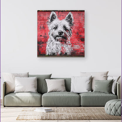 Banksy Inspired West Highland Terrier Canvas