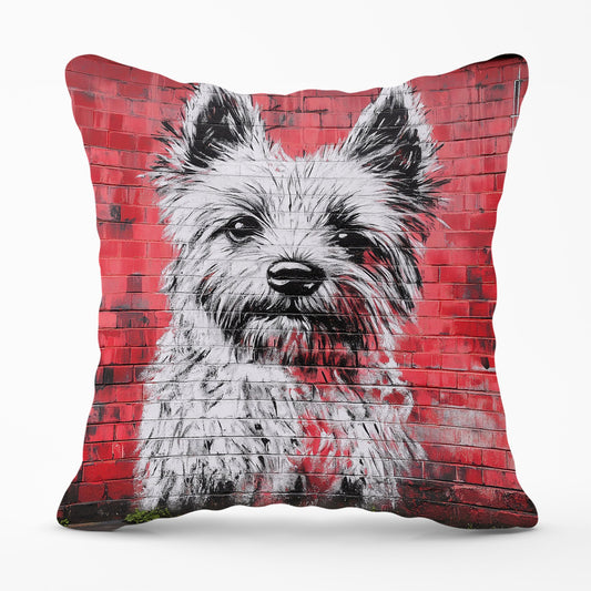 Banksy Inspired West Highland Terrier Cushions