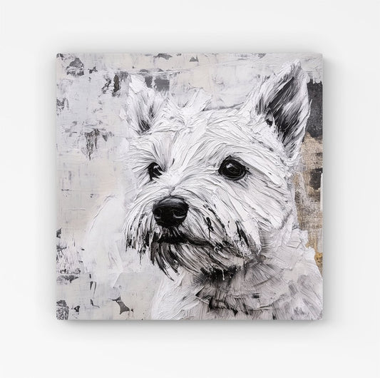 Banksy Inspired Thoughtful West Highland Terrier Canvas