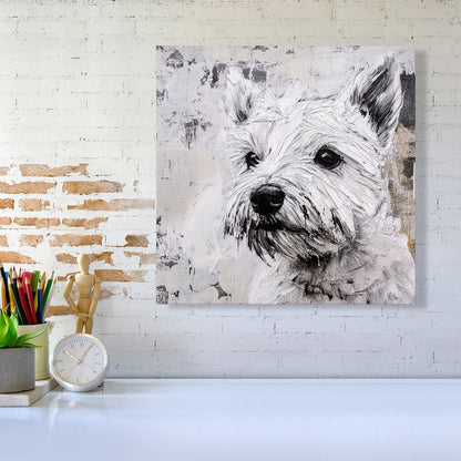 Banksy Inspired Thoughtful West Highland Terrier Canvas