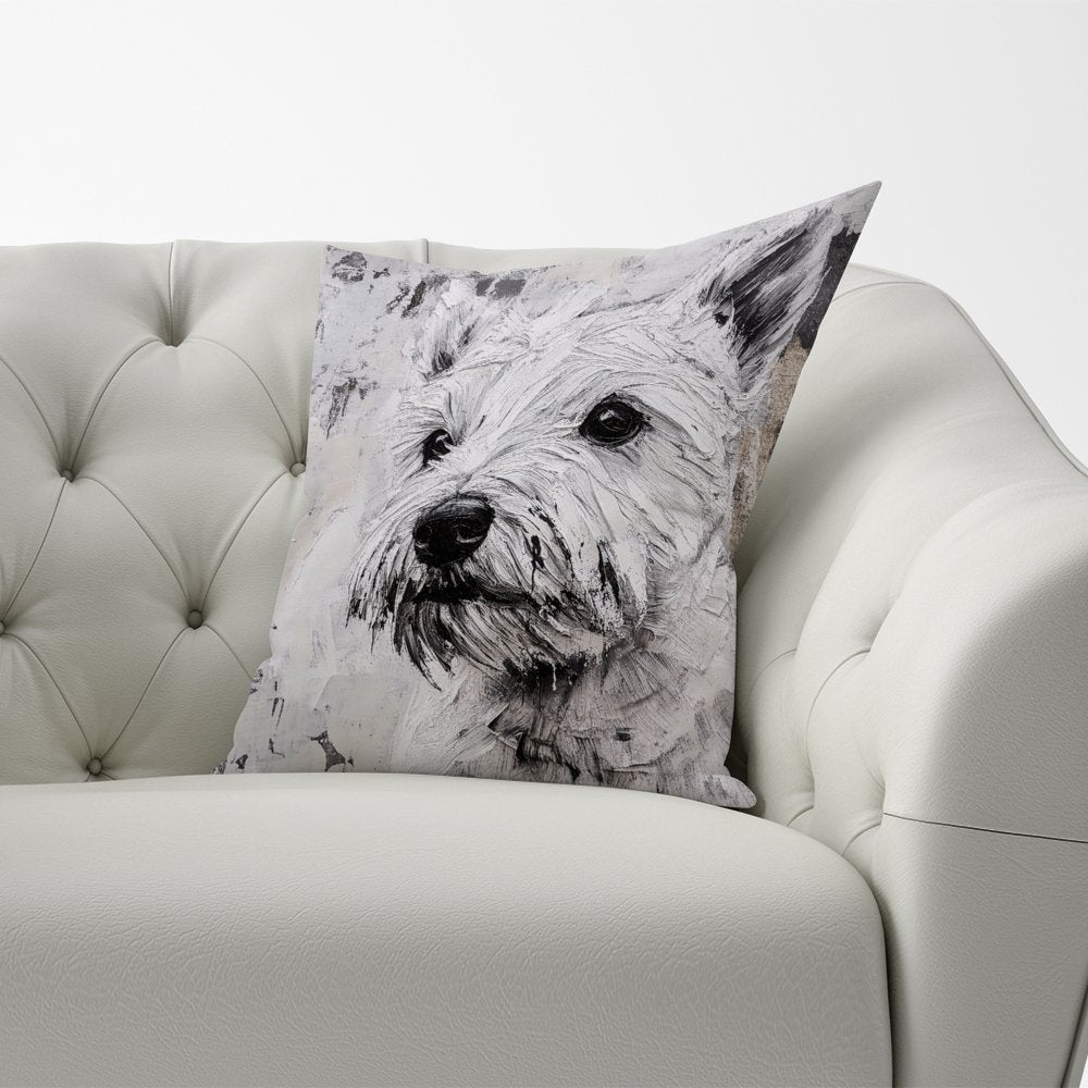 Banksy Inspired Thoughtful West Highland Terrier Cushions