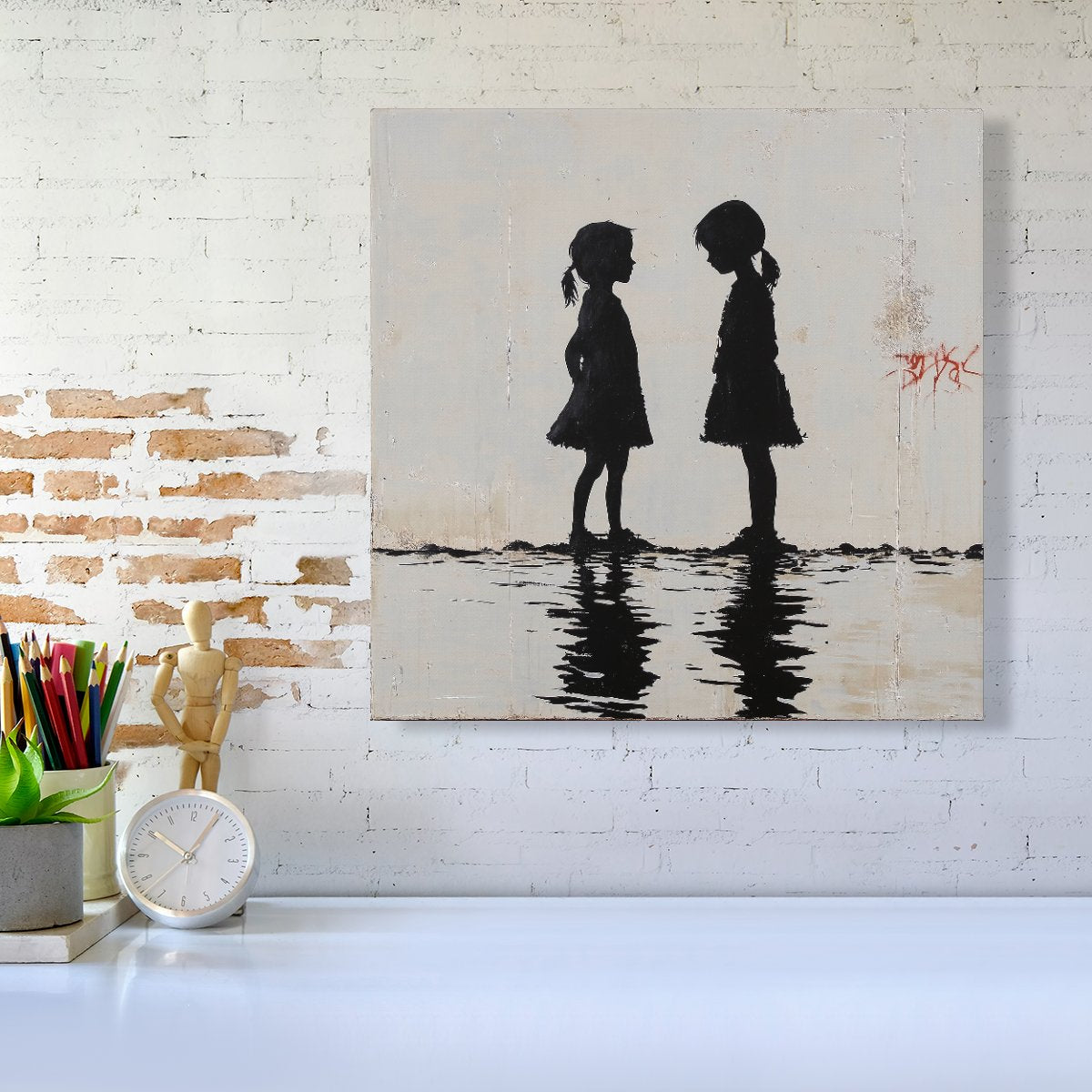 Silhouettes In The Rain Canvas