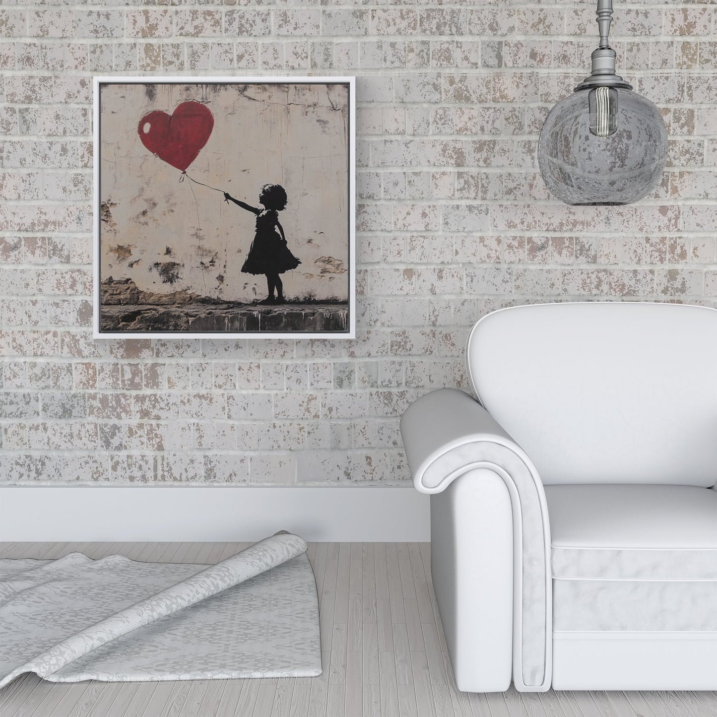 A Childs Hope During War Framed Canvas