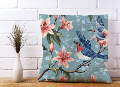 Birds On A Branch, Amongst The Lillies Cushions