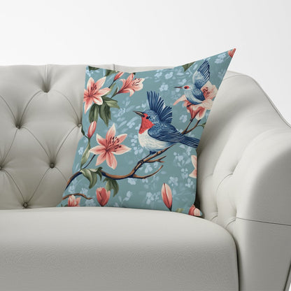 Birds On A Branch, Amongst The Lillies Cushions