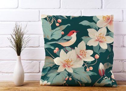 A Bird Amongst The Lillies Cushions