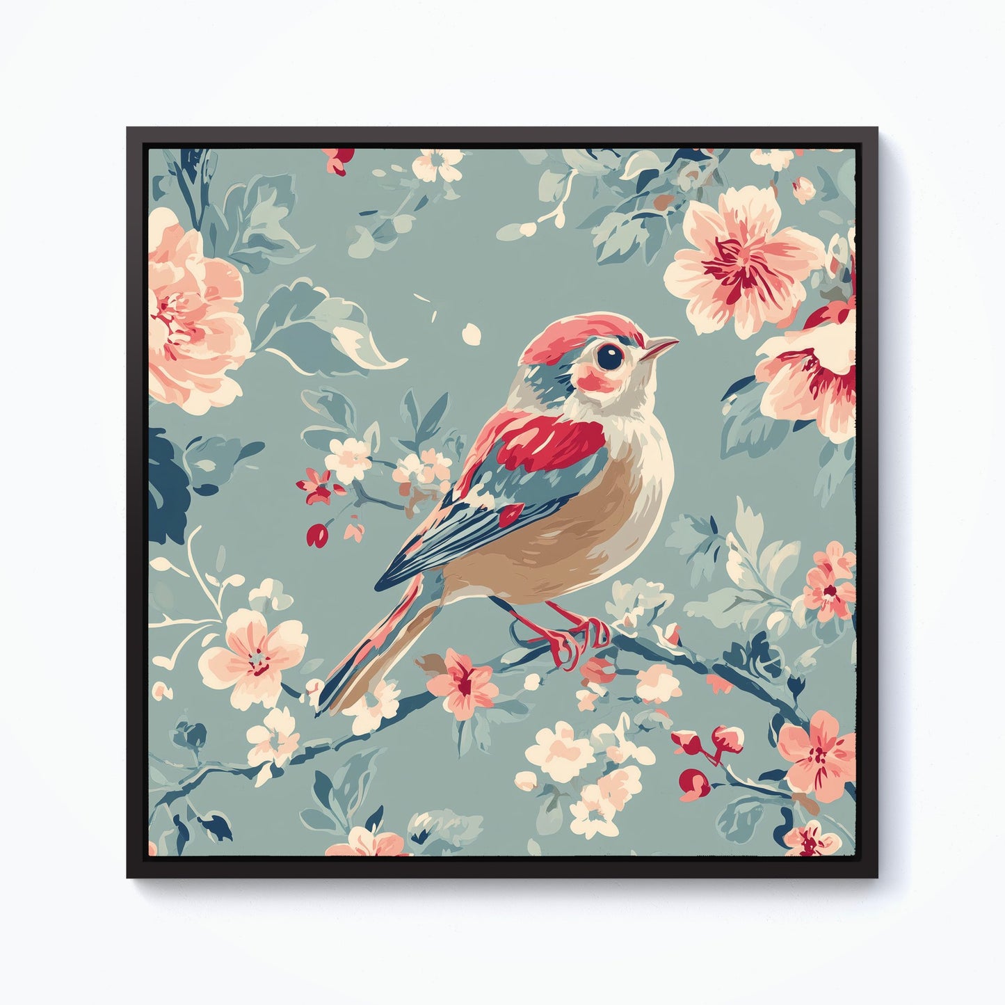 Sitting Pretty On The Branch Framed Canvas