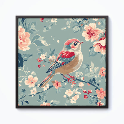 Sitting Pretty On The Branch Framed Canvas
