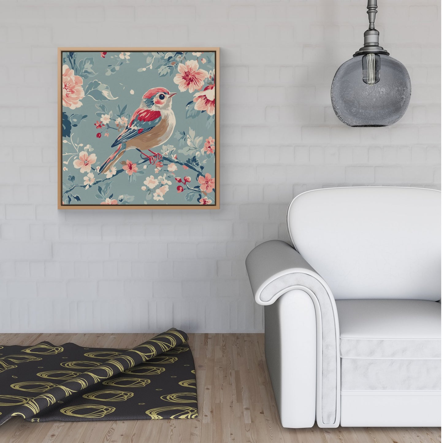 Sitting Pretty On The Branch Framed Canvas