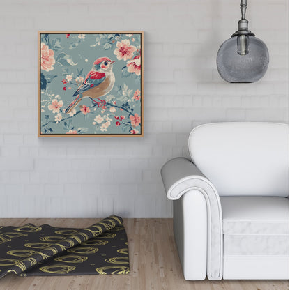 Sitting Pretty On The Branch Framed Canvas