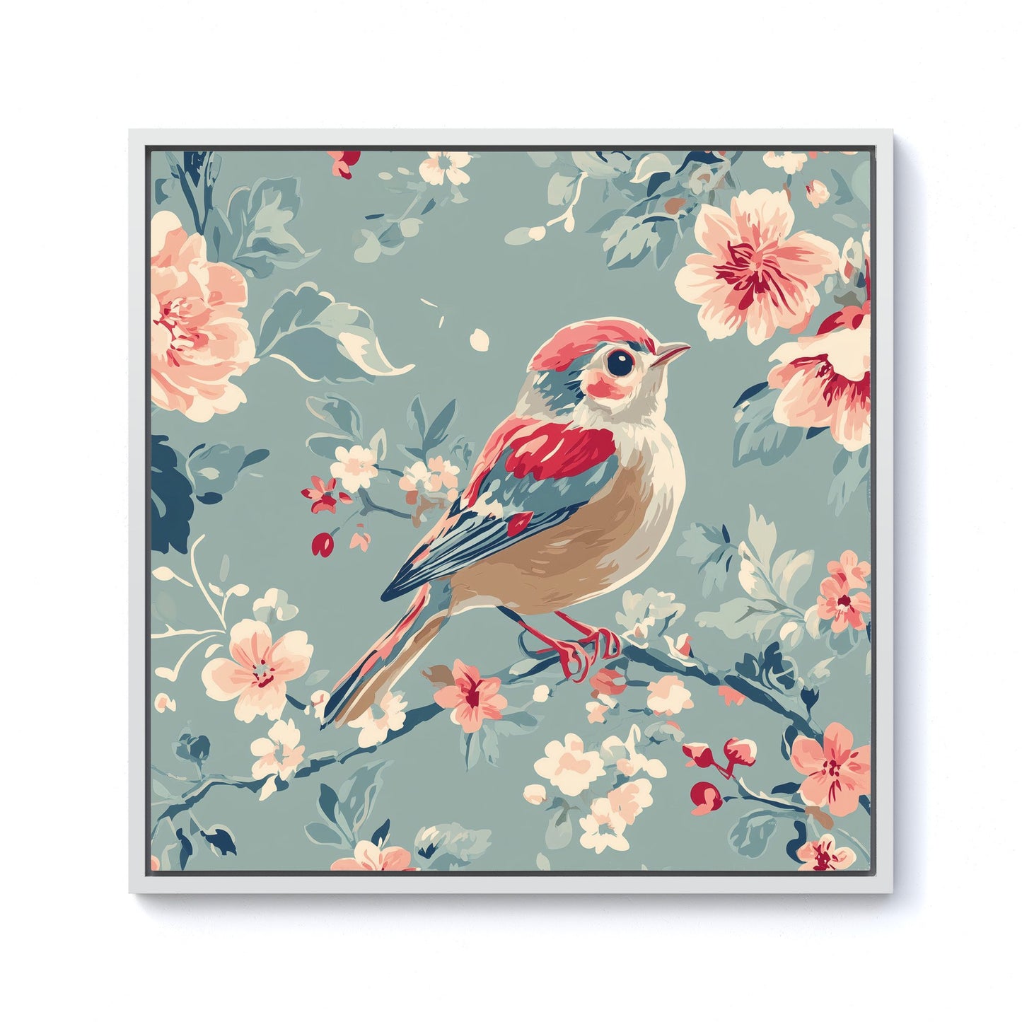 Sitting Pretty On The Branch Framed Canvas