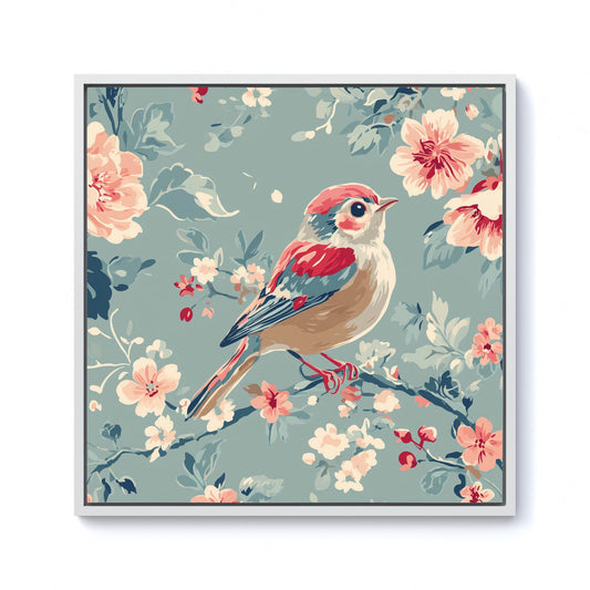 Sitting Pretty On The Branch Framed Canvas