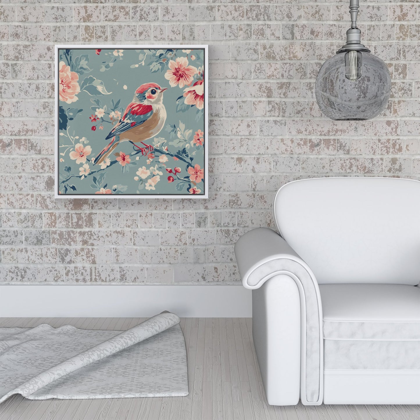 Sitting Pretty On The Branch Framed Canvas