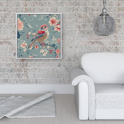Sitting Pretty On The Branch Framed Canvas
